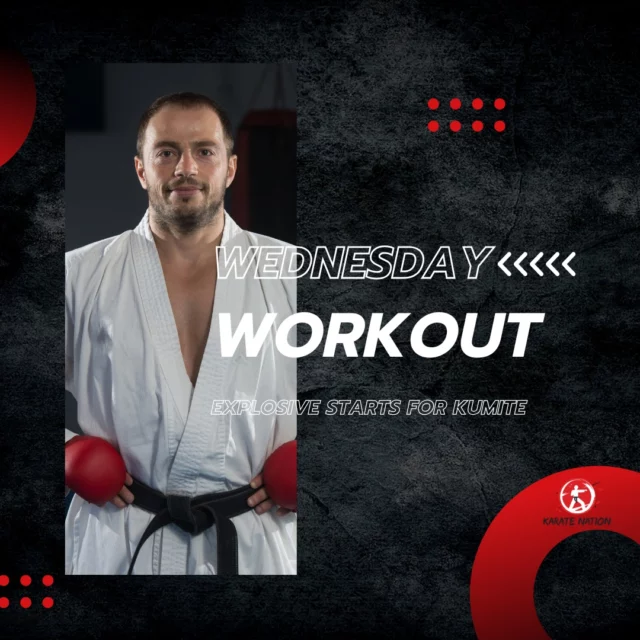🥋 Workout Wednesday – Explosive Starts for Kumite
Speed is power—but timing is king.

This week, sharpen your reaction speed and explosive take-off with these 4 Karate-specific drills:

✅ 1. Partner Hand Clap Starts
React on sound! Stand in natural stance, eyes on your partner. When they clap, explode forward into a fast gyaku-zuki.

🔁 3 sets of 8–10 explosive starts
🎯 Focus: Instant reaction, rear-leg drive

✅ 2. Wall Push Sprints
Build leg drive and sprint posture. Lean into a wall at 45°, drive your knees upward like sprinting in place.

🔁 3 sets of 5 bursts (10 seconds each)
🎯 Focus: Hip drive, explosive rhythm

✅ 3. Band-Resisted Lunges
Attach a resistance band around your waist. Lunge forward with full power into zenkutsu-dachi and strike.

🔁 3 sets of 6–8 reps
🎯 Focus: Forward explosiveness, hip power

✅ 4. Plyo Step-Ins with Reverse Punch
Bounce lightly, then explode forward into a reverse punch. 
Speed into stability, strike with intent.

🔁 3 sets of 6–10 reps
🎯 Focus: Fast-twitch explosiveness, grounded strikes

💡 These drills simulate real Kumite pressure—perfect for building the speed to close distance and dominate the match.

We train for real performance—because real fights don’t wait.

#KarateNation #WorkoutWednesday #KarateTraining #SpeedDrills #ShotokanKarate #KumiteSkills #ExplosivePower #KarateAthlete #KarateLife #JKA #KarateStrength #ReactionTime #AgilityTraining #CombatFitness #WeAreKarate